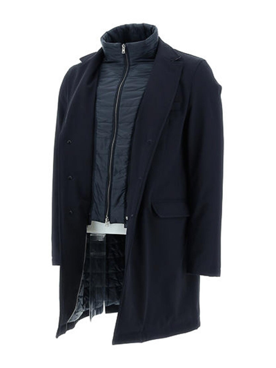 Shop Herno Quilted Coat In Blue