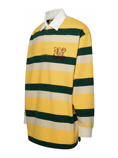 Shop Palm Angels Polo M/l Rugby Monogram In Yellow