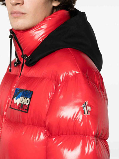 Shop Moncler `marcassin` Padded Jacket In Red