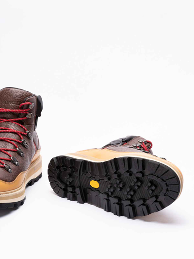 Moncler Peka Trek Leather Hiking Boots In Brown