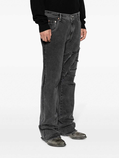 Shop Andersson Bell `ghentel` Raw-cut Flare Jeans In Black