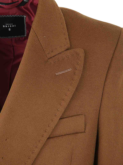 Shop Sartoria Brizzi Double Breasted Coat In Brown
