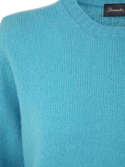 Shop Drumohr Long Sleeve Crew Neck Sweater In Azul