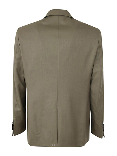 Shop Etro Double Breasted Jacket In Green