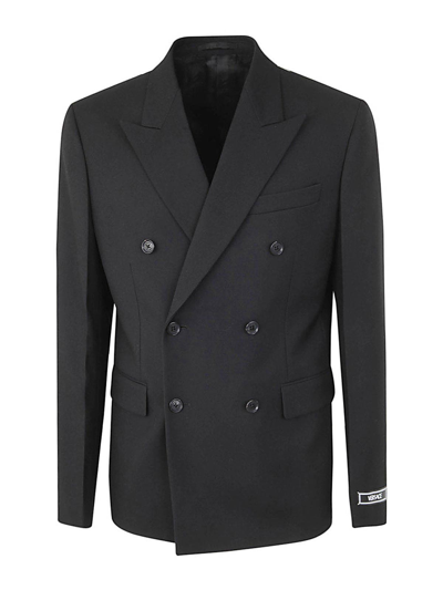 Versace Tailoring Jacket In Wool In Black
