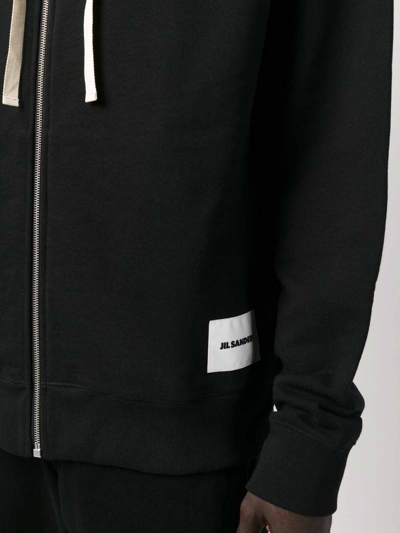 Shop Jil Sander Hoodie Sweatshirt In Black
