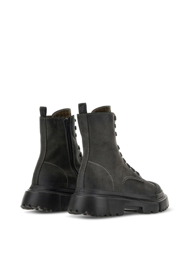 Shop Hogan H Anfibio Boots In Dark Grey