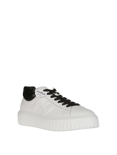 Shop Hogan H-stripes Sneakers In White