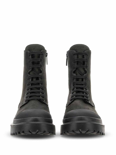 Shop Hogan H Anfibio Boots In Dark Grey