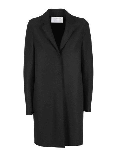 Harris Wharf London Black Cocoon Coat In Black