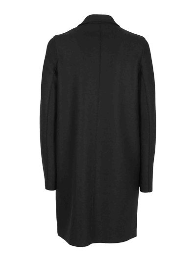 Harris Wharf London Black Cocoon Coat In Black