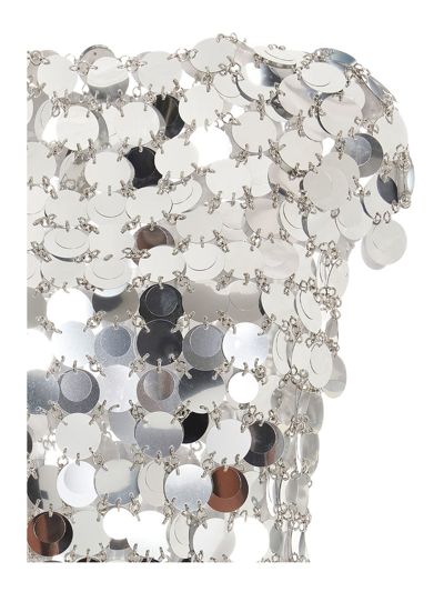 Rabanne The Iconic Silver Sparkle Discs Top Silver In Plata