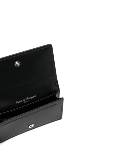 Maison Margiela Four-stitch Leather Card Holder In Black