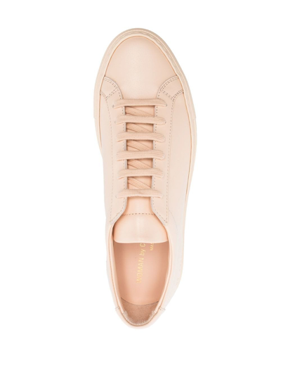Shop Common Projects Original Achilles Low Leather Sneakers In Naranja