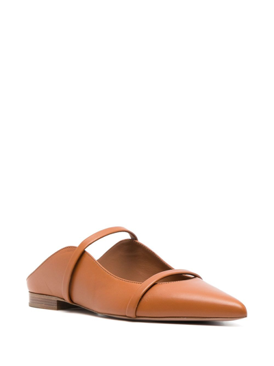 Shop Malone Souliers Maureen Leather Slippers In Brown