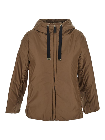 Max Mara The Cube Water-resistant Travel Jacket In Brown