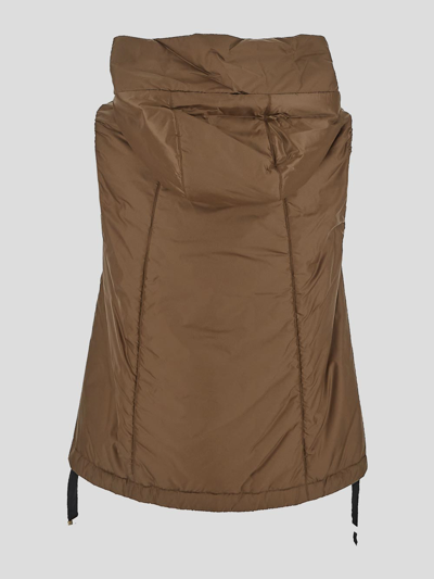 Max Mara The Cube Water-resistant Technical Canvas Gilet In Brown