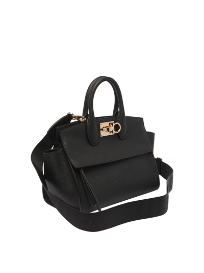 Ferragamo Studio Hand Bag In Black