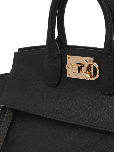 Ferragamo Studio Hand Bag In Black