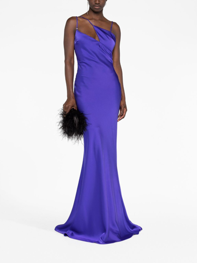 Shop Attico `melva` Long Dress In Púrpura