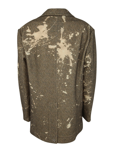 R13 Oversized Ragged Blazer In Brown
