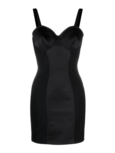 Shop Jean Paul Gaultier Conical Corset Short Dress In Black