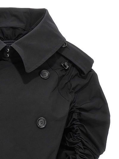 Shop Junya Watanabe Short Curled Trench Coat In Black