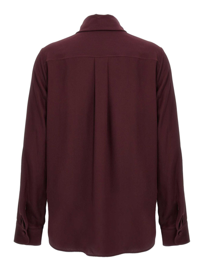 Shop Chloé Pussy Bow Blouse In Dark Red