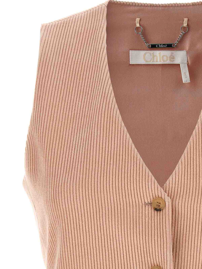 Shop Chloé Corduroy Vest In Nude & Neutrals