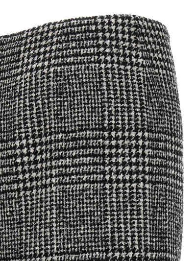 Tom Ford High-waisted Knee-length Fitted Houndstooth Skirt In Blanco