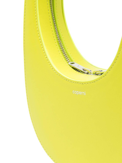 Shop Coperni Mini Swipe Leather Crossbody Bag In Yellow
