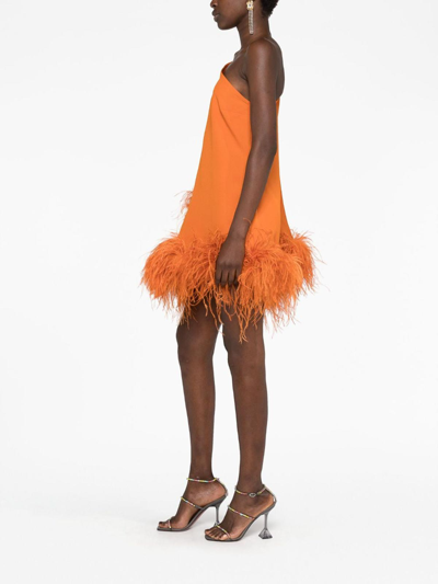 Shop Taller Marmo Piccolo One-shoulder Mini Dress In Orange