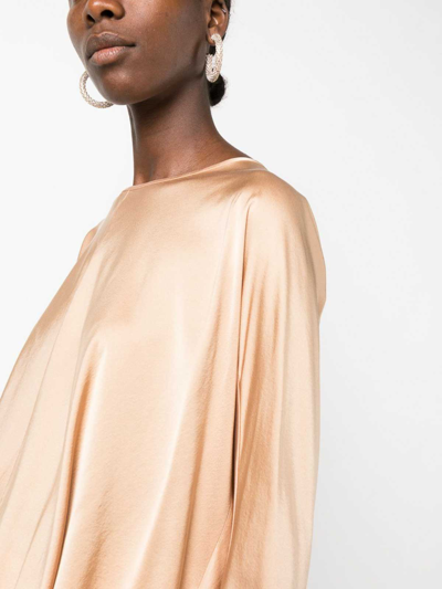 Forte Forte Forte_forte Silk Satin Roundneck Shirt In Beige
