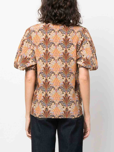 Shop Etro Printed Silk Shirt In Beige