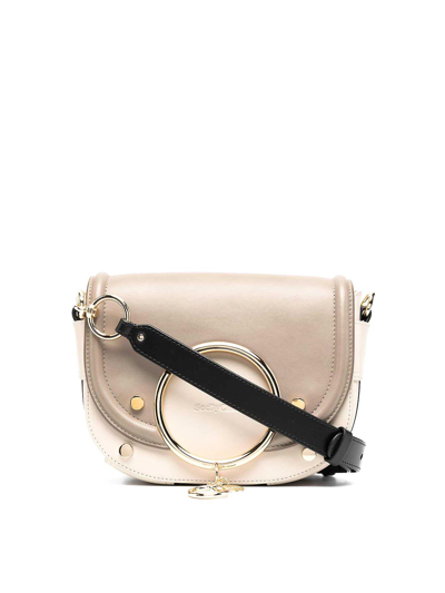 Shop See By Chloé Mara Mini Leather Crossbody Bag In Gris