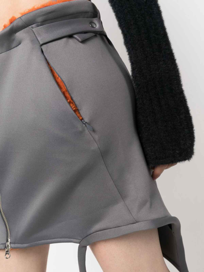 Shop Ottolinger Zipped Mini Skirt In Grey