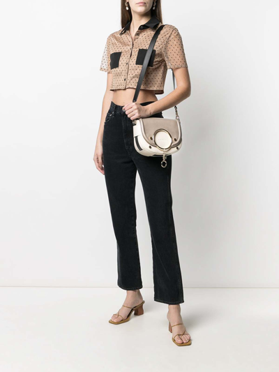 Shop See By Chloé Mara Mini Leather Crossbody Bag In Gris