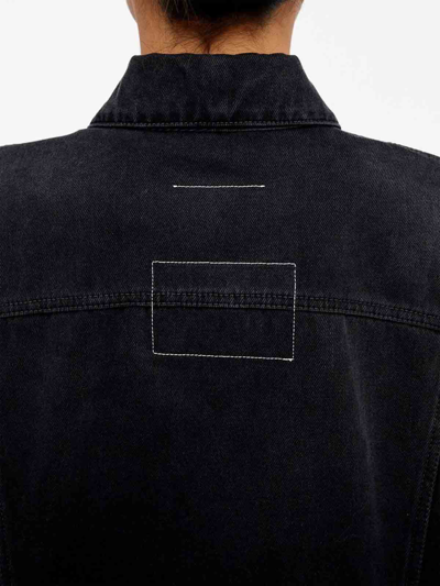 Mm6 Maison Margiela Crinkle-effect Denim Jacket In Denim