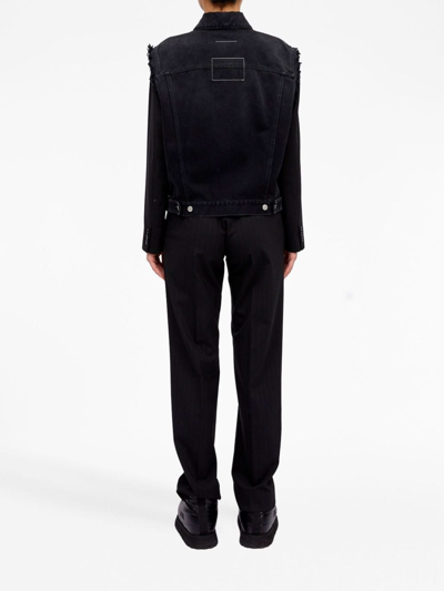 Mm6 Maison Margiela Crinkle-effect Denim Jacket In Denim