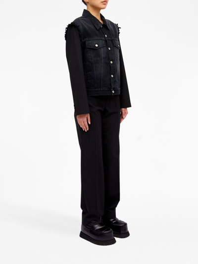 Mm6 Maison Margiela Crinkle-effect Denim Jacket In Denim