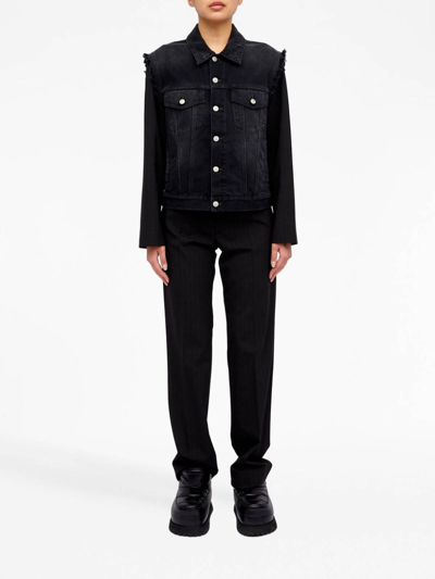 Mm6 Maison Margiela Crinkle-effect Denim Jacket In Denim