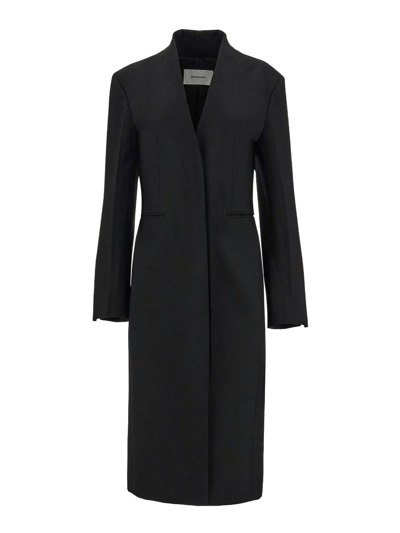 Shop Ferragamo Wool Single-breasted Coat In Negro