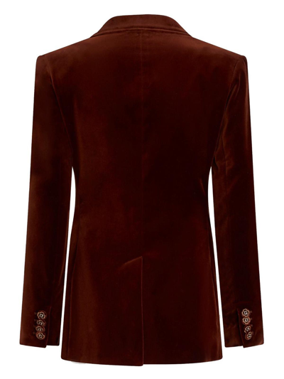 Shop Etro Cotton Double-breasted Blazer Jacket In Black