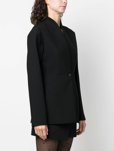 Shop Ferragamo Wool Sngle-breasted Blazer Jacket In Negro