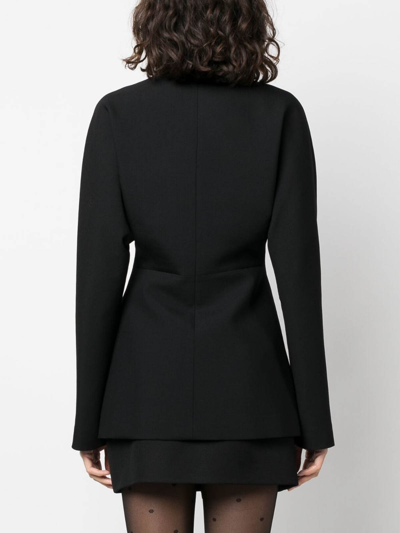 Shop Ferragamo Wool Sngle-breasted Blazer Jacket In Negro