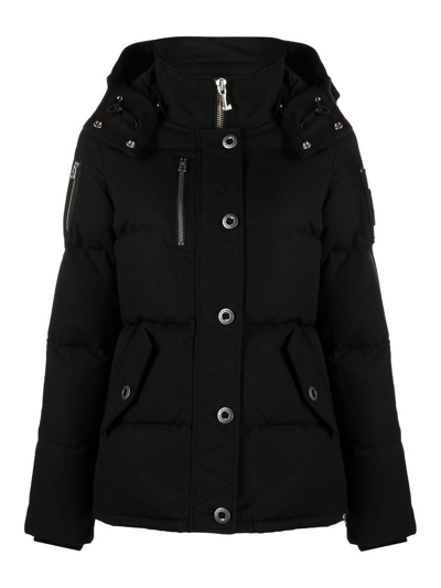Moose Knuckles "3q Canvas Down Jacket With Shear In Black