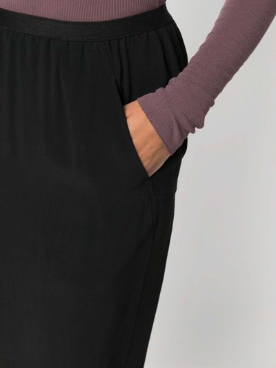 Shop Rick Owens Long Cotton Blend Skirt In Negro