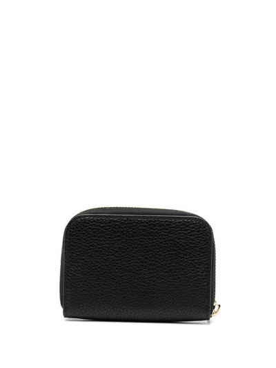 Ferragamo Gancini Leather Zipped Card Case In Black