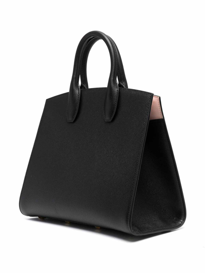 Shop Ferragamo Studio Box Leather Top Handle Bag In Negro