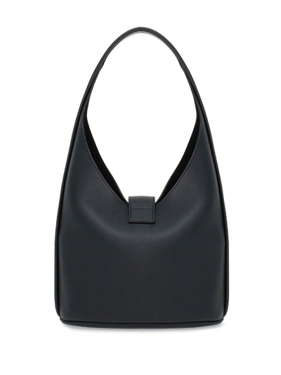 Ferragamo Black Calf Leather Shoulder Bag For Women In Black